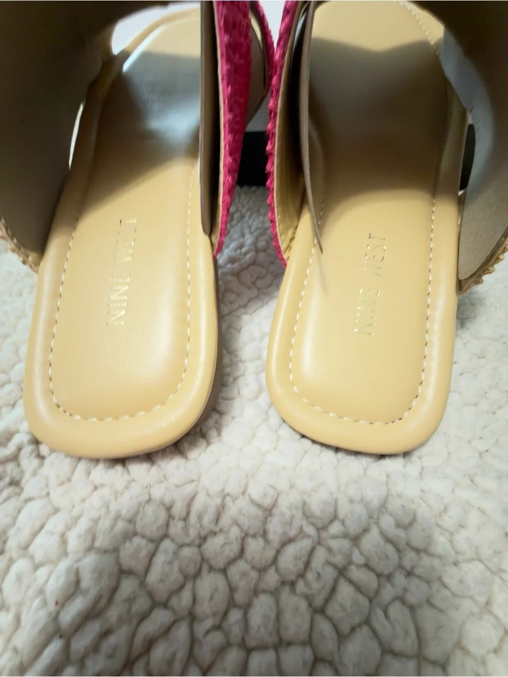 Nine West Women's Quara Sandal, Light Natural/Pink 111, Size 9.5- new in box